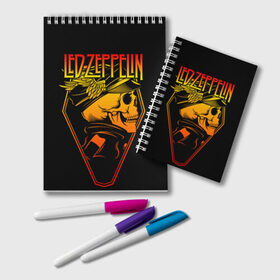 Блокнот с принтом Led Zeppelin в Петрозаводске, 100% бумага | 48 листов, плотность листов — 60 г/м2, плотность картонной обложки — 250 г/м2. Листы скреплены удобной пружинной спиралью. Цвет линий — светло-серый
 | Тематика изображения на принте: john paul jones | music | блюз | джимми пейдж | джон пол джонс | метал | роберт плант | рок | фолк | хард | хеви