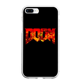 Чехол для iPhone 7Plus/8 Plus матовый с принтом DOOM в Петрозаводске, Силикон | Область печати: задняя сторона чехла, без боковых панелей | demon | devil | doom | fire | game | logo | monster | герой | демон | дум | игра | лого | монстр | мутант | надпись | огонь | парню | персонаж | прикольная | шутер