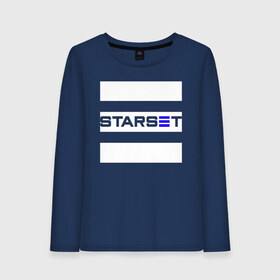 Женский лонгслив хлопок с принтом Starset logo в Петрозаводске, 100% хлопок |  | logo | rock | starset | лого | рок | старсет