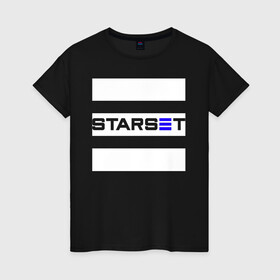 Женская футболка хлопок с принтом Starset logo в Петрозаводске, 100% хлопок | прямой крой, круглый вырез горловины, длина до линии бедер, слегка спущенное плечо | logo | rock | starset | лого | рок | старсет