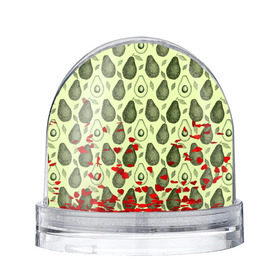 Снежный шар с принтом Авокадо паттерн в Петрозаводске, Пластик | Изображение внутри шара печатается на глянцевой фотобумаге с двух сторон | avocado | pattern | vegan | vegetarian | авокадо | веган | вегетарианство | паттерн