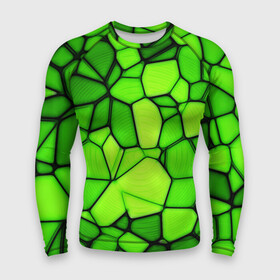 Мужской рашгард 3D с принтом Зеленая мозаика в Петрозаводске,  |  | зеленая мозаика | зелень | мозаика | мозаичный узор | текстура | узор мозаика