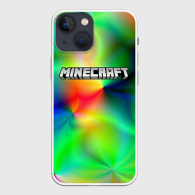 Чехол для iPhone 13 mini с принтом MINECRAFT | МАЙНКРАФТ (Z) в Петрозаводске,  |  | block | creeper | cube | minecraft | pixel | блок | геометрия | крафт | крипер | кубики | майнкрафт | пиксели