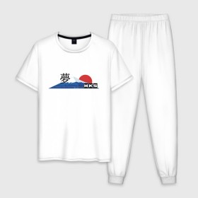 Мужская пижама хлопок с принтом HKS Japan JDM в Петрозаводске, 100% хлопок | брюки и футболка прямого кроя, без карманов, на брюках мягкая резинка на поясе и по низу штанин
 | 