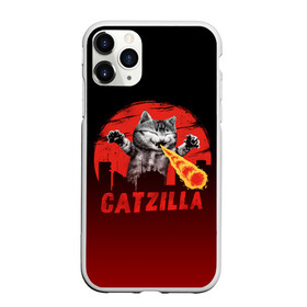 Чехол для iPhone 11 Pro Max матовый с принтом CATZILLA в Петрозаводске, Силикон |  | Тематика изображения на принте: catzilla | годзилла | кот | котик | кошка | кэтзилла | мимими | прикол | прикольная