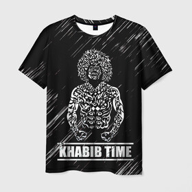 Мужская футболка 3D с принтом KHABIB в Петрозаводске, 100% полиэфир | прямой крой, круглый вырез горловины, длина до линии бедер | khabib | боец | борец | мма | нурмагомедов | орёл | хабиб