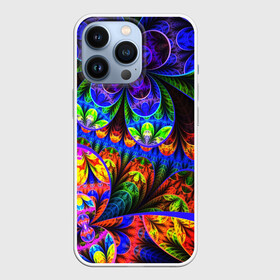 Чехол для iPhone 13 Pro с принтом ФРАКТАЛЬНЫЙ НЕОН в Петрозаводске,  |  | abstract | abstraction | color | fractal | geometry | paitnt | polygon | polygonal | psy | абстракция | геометрия | краски | неоновые | полигоны | психоделика | фрактал