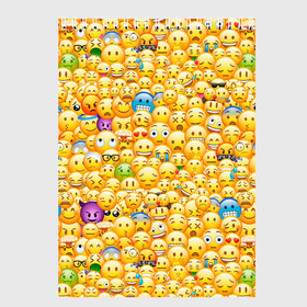 Скетчбук с принтом Смайлики Emoji в Петрозаводске, 100% бумага
 | 48 листов, плотность листов — 100 г/м2, плотность картонной обложки — 250 г/м2. Листы скреплены сверху удобной пружинной спиралью | emoji | smile | sticker | грусть | любовь | печаль | плачь | смайлики | стикеры | текстура | улыбка | эмоджи | эмодзи