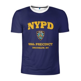 Мужская футболка 3D спортивная с принтом Бруклин 9-9 департамент NYPD в Петрозаводске, 100% полиэстер с улучшенными характеристиками | приталенный силуэт, круглая горловина, широкие плечи, сужается к линии бедра | 99 | brooklyn 99 | police | бруклин | бруклин 9 9 | девять девять | департамент | джейк | джеффордс | значок | логотип | нью йорк | перальта | сериал | терри | чарльз бойл