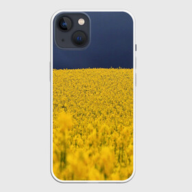 Чехол для iPhone 13 с принтом Рапсовое поле в Петрозаводске,  |  | Тематика изображения на принте: rappsfeld | жёлтые | жёлтый | небеса | небесный | небо | поле | поля | природа | природные | природный | рапсовое | растение | растения | синие | синий | украина | украинский