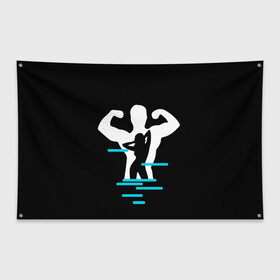 Флаг-баннер с принтом титан в Петрозаводске, 100% полиэстер | размер 67 х 109 см, плотность ткани — 95 г/м2; по краям флага есть четыре люверса для крепления | crossfit | sport | бодибилдинг | зал | мужчина | мускулы | мышцы | сила | спорт | фитнес