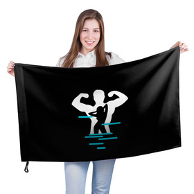 Флаг 3D с принтом титан в Петрозаводске, 100% полиэстер | плотность ткани — 95 г/м2, размер — 67 х 109 см. Принт наносится с одной стороны | crossfit | sport | бодибилдинг | зал | мужчина | мускулы | мышцы | сила | спорт | фитнес