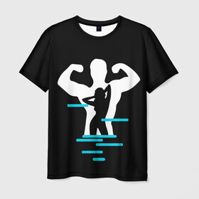Мужская футболка 3D с принтом титан в Петрозаводске, 100% полиэфир | прямой крой, круглый вырез горловины, длина до линии бедер | crossfit | sport | бодибилдинг | зал | мужчина | мускулы | мышцы | сила | спорт | фитнес
