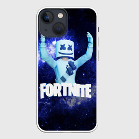 Чехол для iPhone 13 mini с принтом Marshmello в Петрозаводске,  |  | fortnite | fortnite2 | marshmello | игра | космос | маршмеллоу | призрак | тень | фортнайт | черная дыра