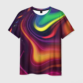 Мужская футболка 3D с принтом Acid Club в Петрозаводске, 100% полиэфир | прямой крой, круглый вырез горловины, длина до линии бедер | acid | hyper | neon | абстракция | дискотека | кислота | кислотная футболка | кислотный цвет | клуб | клубная | неон | неоновый свет | ночной | хайп | хайпер