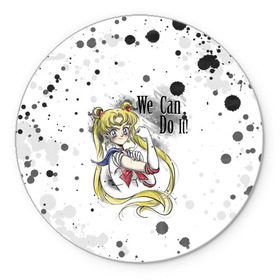 Коврик для мышки круглый с принтом Sailor Moon. We can do it! в Петрозаводске, резина и полиэстер | круглая форма, изображение наносится на всю лицевую часть | ami | girl | mizuno | moon | sailor | tsukino | usagi | ами | банни | волшебница | девушка | малышка | махо сёдзё | мидзуно | минако | мун | рэй | сейлор | усаги | хино | цукино | чибиуса