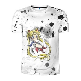 Мужская футболка 3D спортивная с принтом Sailor Moon. We can do it! в Петрозаводске, 100% полиэстер с улучшенными характеристиками | приталенный силуэт, круглая горловина, широкие плечи, сужается к линии бедра | ami | girl | mizuno | moon | sailor | tsukino | usagi | ами | банни | волшебница | девушка | малышка | махо сёдзё | мидзуно | минако | мун | рэй | сейлор | усаги | хино | цукино | чибиуса