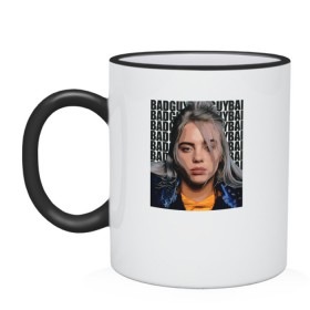 Кружка двухцветная с принтом Billie Eilish (со спиной) в Петрозаводске, керамика | объем — 330 мл, диаметр — 80 мм. Цветная ручка и кайма сверху, в некоторых цветах — вся внутренняя часть | Тематика изображения на принте: ailish | billi | billie eilish | bury a friend | copycat | crown | dont smile at me | lovely | music | my boy | party favor | pop | били | билли айлиш | музыка | певица | поп | эйлиш