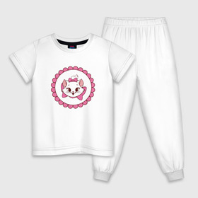 Детская пижама хлопок с принтом Кошечка Мари в Петрозаводске, 100% хлопок |  брюки и футболка прямого кроя, без карманов, на брюках мягкая резинка на поясе и по низу штанин
 | Тематика изображения на принте: 