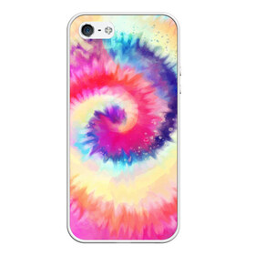 Чехол для iPhone 5/5S матовый с принтом Tie Dye vortex в Петрозаводске, Силикон | Область печати: задняя сторона чехла, без боковых панелей | art | hype | maelstrom | swirl | tie dye | trend | vortex | акварель | акрил | арт | буйство | вихрь | дизайн | завихрение | краски | красок | тай дай | торнадо | тренд | трендовая | хайповая