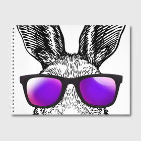 Альбом для рисования с принтом Клевый заяц в Петрозаводске, 100% бумага
 | матовая бумага, плотность 200 мг. | заяц | заяц в очках | крутой | кул | солнечные очки