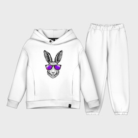 Детский костюм хлопок Oversize с принтом Клевый заяц в Петрозаводске,  |  | заяц | заяц в очках | крутой | кул | солнечные очки