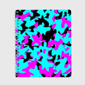 Тетрадь с принтом Modern Camouflage в Петрозаводске, 100% бумага | 48 листов, плотность листов — 60 г/м2, плотность картонной обложки — 250 г/м2. Листы скреплены сбоку удобной пружинной спиралью. Уголки страниц и обложки скругленные. Цвет линий — светло-серый
 | abstract | camouflage | design | geometry | modern | texture | геометрия | дизайн | камуфляж | современный | текстура