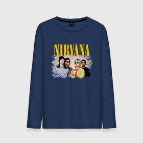 Мужской лонгслив хлопок с принтом NIRVANA в Петрозаводске, 100% хлопок |  | cobain | kurt donald cobain | nirvana | smile | альтернативный рок | гранж | дэйв грол | крист новоселич | курт кобейн | нирвана | смайл