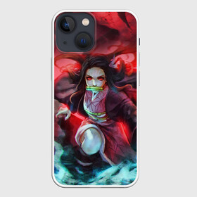 Чехол для iPhone 13 mini с принтом НЕЗУКО КАМАДО в Петрозаводске,  |  | demon slayer | kimetsu no yaiba | nezuko | shinobu | slayer | tanjiro | zenitsu | гию томиока | зенитцу | иноске хашибира | клинок рассекающий демонов | незуко | танджиро | шинобу кочо