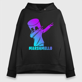 Женское худи Oversize хлопок с принтом MARSHMELLO в Петрозаводске, френч-терри — 70% хлопок, 30% полиэстер. Мягкий теплый начес внутри —100% хлопок | боковые карманы, эластичные манжеты и нижняя кромка, капюшон на магнитной кнопке | america | dj | marshmello | smile | usa | америка | маршмелло | смайл | сша