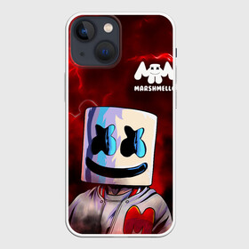 Чехол для iPhone 13 mini с принтом MARSHMELLO в Петрозаводске,  |  | marshmello | music | дым | зефир | зефирка | лого | лого marshmello | лого маршмеллоу | логотип | логотип marshmello | логотип маршмеллоу | маршиеллоу | маска | музыка | музыкант