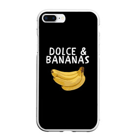 Чехол для iPhone 7Plus/8 Plus матовый с принтом Dolce and Bananas в Петрозаводске, Силикон | Область печати: задняя сторона чехла, без боковых панелей | banana | dolce and gabbana | банан | бананы | дольче и габбана | на английском | на иностранном | надписи на английском | надпись | прикольные надписи | слово | слоган | со словом | чёрно белая