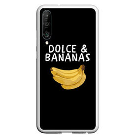 Чехол для Honor P30 с принтом Dolce and Bananas в Петрозаводске, Силикон | Область печати: задняя сторона чехла, без боковых панелей | banana | dolce and gabbana | банан | бананы | дольче и габбана | на английском | на иностранном | надписи на английском | надпись | прикольные надписи | слово | слоган | со словом | чёрно белая