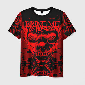 Мужская футболка 3D с принтом Bring Me the Horizon в Петрозаводске, 100% полиэфир | прямой крой, круглый вырез горловины, длина до линии бедер | bmth | metal | music | official | rca records label | rock | sempiternal | video | британская | группа | дэткор | поп | рок