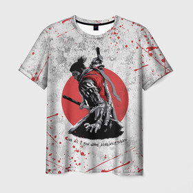 Мужская футболка 3D с принтом SEKIRO SHADOW DIE TWICE в Петрозаводске, 100% полиэфир | прямой крой, круглый вырез горловины, длина до линии бедер | samurai | sekiro | sekiro: shadows die twice | shadow | самураи | секиро:тени умирают дважды | тени