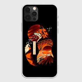 Чехол для iPhone 12 Pro Max с принтом JAPAN FOX | ЯПОНСКАЯ ЛИСА в Петрозаводске, Силикон |  | fox | japan | orange | sakura | знаки | иероглифы | лиса | сакура | символы | фудзияма | япония