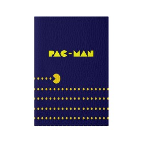 Обложка для паспорта матовая кожа с принтом PAC-MAN в Петрозаводске, натуральная матовая кожа | размер 19,3 х 13,7 см; прозрачные пластиковые крепления | 1980 | game | ghostbusters | pac man | игра | монстры | охотники за привидениями | пэкмен | уровень | ход