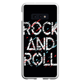 Чехол для Samsung S10E с принтом Rock And Roll в Петрозаводске, Силикон | Область печати: задняя сторона чехла, без боковых панелей | Тематика изображения на принте: модный | музыка | надписи | надпись | песня | рок н ролл | символы | сообщение | танец | текст | фраза | цитаты | черный