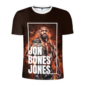 Мужская футболка 3D спортивная с принтом Jon Jones в Петрозаводске, 100% полиэстер с улучшенными характеристиками | приталенный силуэт, круглая горловина, широкие плечи, сужается к линии бедра | Тематика изображения на принте: bones jones | jon bones jones | jon jones | jonny bones | jonnybones | mma | ufc | джон джонс | мма