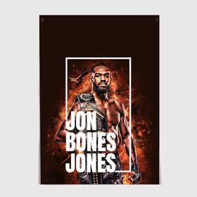 Постер с принтом Jon Jones в Петрозаводске, 100% бумага
 | бумага, плотность 150 мг. Матовая, но за счет высокого коэффициента гладкости имеет небольшой блеск и дает на свету блики, но в отличии от глянцевой бумаги не покрыта лаком | bones jones | jon bones jones | jon jones | jonny bones | jonnybones | mma | ufc | джон джонс | мма
