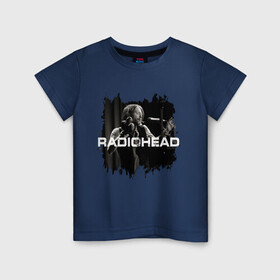 Детская футболка хлопок с принтом Radiohead в Петрозаводске, 100% хлопок | круглый вырез горловины, полуприлегающий силуэт, длина до линии бедер | Тематика изображения на принте: radiohead | thomas edward yorke | альтернативный рок | арт рок | джонни гринвуд | инди рок | колин гринвуд | том йорк | фил селуэй | эд о’брайен | экспериментальный рок | электронная музыка