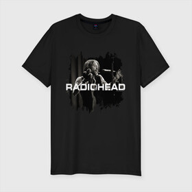 Мужская футболка хлопок Slim с принтом Radiohead в Петрозаводске, 92% хлопок, 8% лайкра | приталенный силуэт, круглый вырез ворота, длина до линии бедра, короткий рукав | radiohead | thomas edward yorke | альтернативный рок | арт рок | джонни гринвуд | инди рок | колин гринвуд | том йорк | фил селуэй | эд о’брайен | экспериментальный рок | электронная музыка