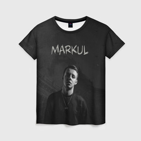 Женская футболка 3D с принтом MARKUL в Петрозаводске, 100% полиэфир ( синтетическое хлопкоподобное полотно) | прямой крой, круглый вырез горловины, длина до линии бедер | depression | gang | great | green | markul | park | маркул