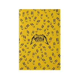 Обложка для паспорта матовая кожа с принтом Пошлая Молли Смайлики в Петрозаводске, натуральная матовая кожа | размер 19,3 х 13,7 см; прозрачные пластиковые крепления | pop | punk | rock | желтый | лого | панк | паттерн | поп | рок | смайл | смайлик