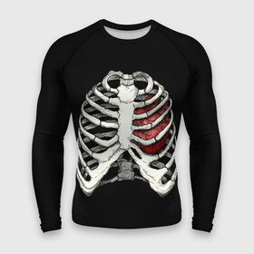 Мужской рашгард 3D с принтом My Heart в Петрозаводске,  |  | Тематика изображения на принте: bone | bones | chest | heart | hearts | love | organ | organs | ribs | skeleton | x ray | грудная клетка | кости | кость | орган | органы | ребра | рентген | сердца | сердце | скелет