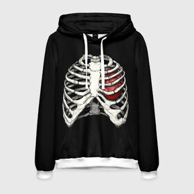Мужская толстовка 3D с принтом My Heart в Петрозаводске, 100% полиэстер | двухслойный капюшон со шнурком для регулировки, мягкие манжеты на рукавах и по низу толстовки, спереди карман-кенгуру с мягким внутренним слоем. | Тематика изображения на принте: bone | bones | chest | heart | hearts | love | organ | organs | ribs | skeleton | x ray | грудная клетка | кости | кость | орган | органы | ребра | рентген | сердца | сердце | скелет