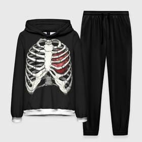 Мужской костюм 3D (с толстовкой) с принтом My Heart в Петрозаводске,  |  | Тематика изображения на принте: bone | bones | chest | heart | hearts | love | organ | organs | ribs | skeleton | x ray | грудная клетка | кости | кость | орган | органы | ребра | рентген | сердца | сердце | скелет