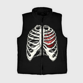 Женский жилет утепленный 3D с принтом My Heart в Петрозаводске,  |  | bone | bones | chest | heart | hearts | love | organ | organs | ribs | skeleton | x ray | грудная клетка | кости | кость | орган | органы | ребра | рентген | сердца | сердце | скелет
