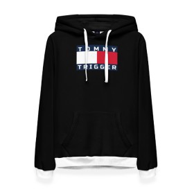 Женская толстовка 3D с принтом Tommy Hilfiger, tommy trigger в Петрозаводске, 100% полиэстер  | двухслойный капюшон со шнурком для регулировки, мягкие манжеты на рукавах и по низу толстовки, спереди карман-кенгуру с мягким внутренним слоем. | tommy hilfiger   tommy trigger | одежда hilfiger