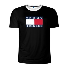 Мужская футболка 3D спортивная с принтом Tommy Hilfiger, tommy trigger в Петрозаводске, 100% полиэстер с улучшенными характеристиками | приталенный силуэт, круглая горловина, широкие плечи, сужается к линии бедра | tommy hilfiger   tommy trigger | одежда hilfiger